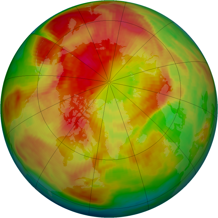 Arctic ozone map for 16 March 1991
